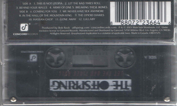 2021 New Concord USA Cassette Album - The Offspring's Let The Bad Times Roll (Alternative Rock/Punk)