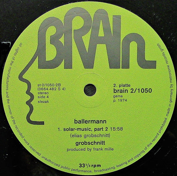 1975 Brain Germany Vinyl - Grobschnitt's Ballermann 2 LP Record (1974) - VG+ Condition, Krautrock and Progressive Rock Genre