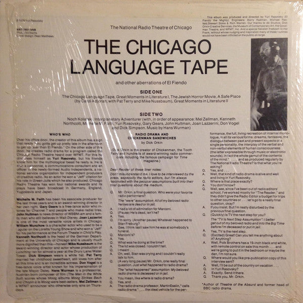 Yuri Rasovsky - The Chicago Language Tape & Other Mono LP Record Aberrations, 1979 USA Private Press