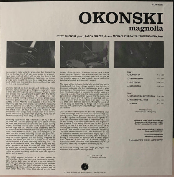 Okonski - Magnolia Mint - 2023 Spiritual Jazz LP Record on Colemine Cream Swirl Vinyl with Digital Download