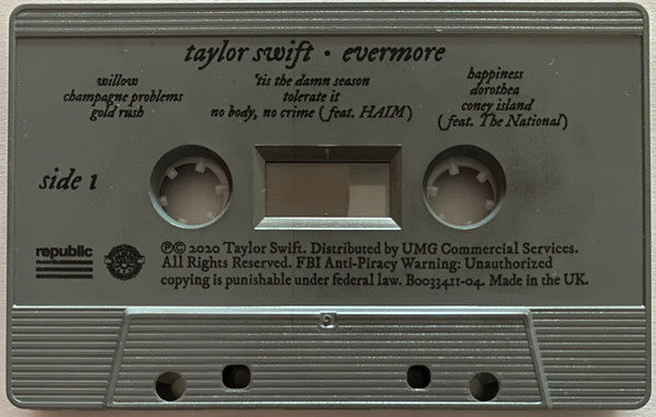 2021 UK Republic Grey Tape - Taylor Swift's Evermore New Cassette - Pop/Pop Rock