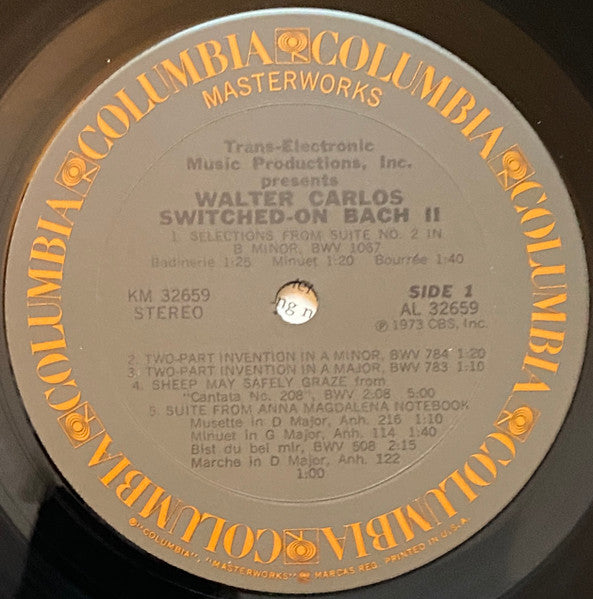 1973 Columbia USA Original Mint LP Vinyl Record - Walter Carlos' Switched-On Bach II with Hype Sticker, Electronic and Classical Moog Music