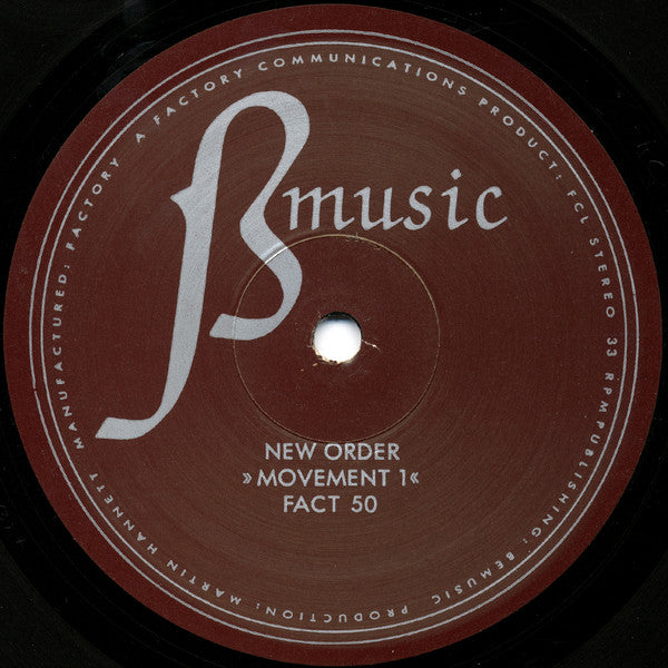 New Order - Movement - Vintage 1981 Factory USA Vinyl LP Record in Excellent (VG+) Condition - Classic Rock / New Wave Music Album