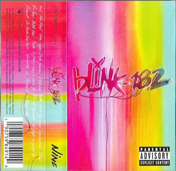 Blink-182 - Nine - Brand New Cassette Album from 2019 CBS USA - Pop Punk and Rock Music