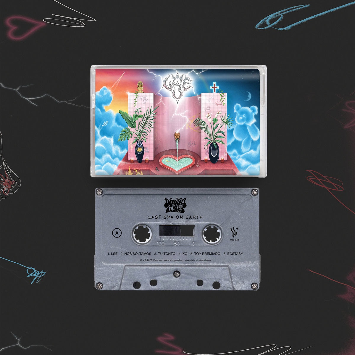 Divino Niño - 2022 New Winspear Cassette Album - Local Chicago Indie Rock, Psychedelic, and Reggaeton Musical Gem - Last Spa on Earth