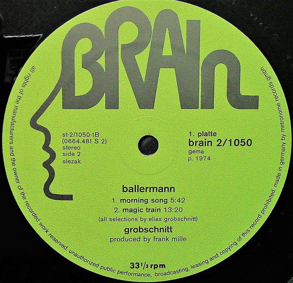 1975 Brain Germany Vinyl - Grobschnitt's Ballermann 2 LP Record (1974) - VG+ Condition, Krautrock and Progressive Rock Genre