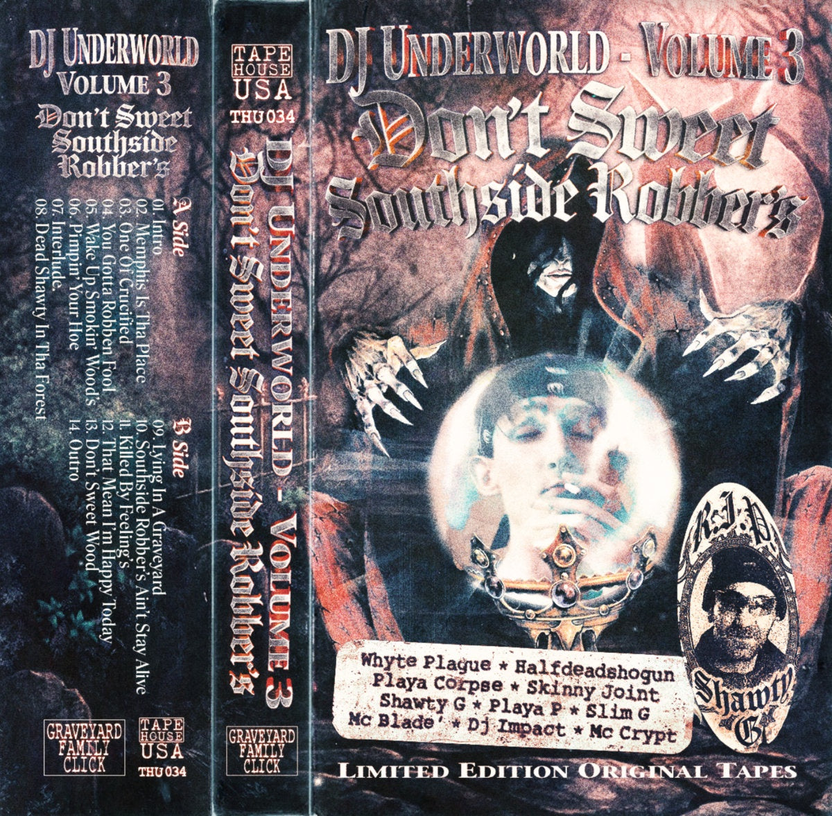 2022 USA Tape House New Cassette - DJ UNDERWORLD Vol. 3 Hip Hop Memphis Rap