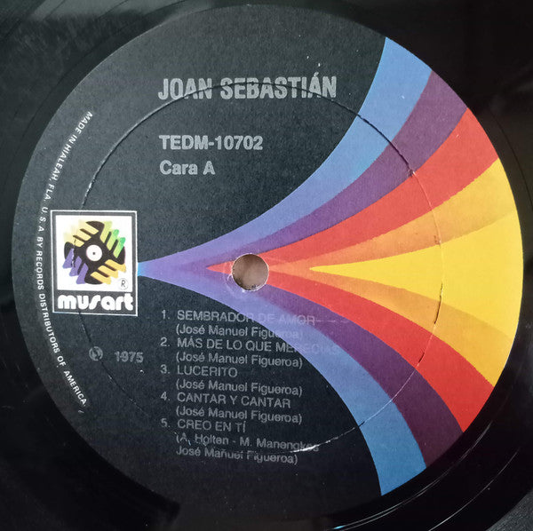 Joan Sebastian - 1975 Original Latin / Ranchera Vinyl LP Record by Musart USA in VG+ Condition
